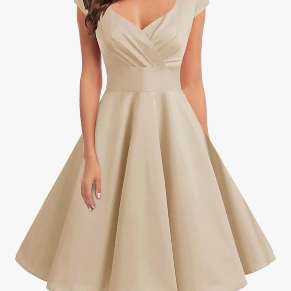 Elegant Cream A-Line Dress